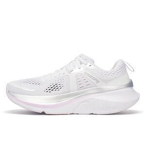 Saucony Women's Guide 18 Sneaker, White/Fuchsia, 9